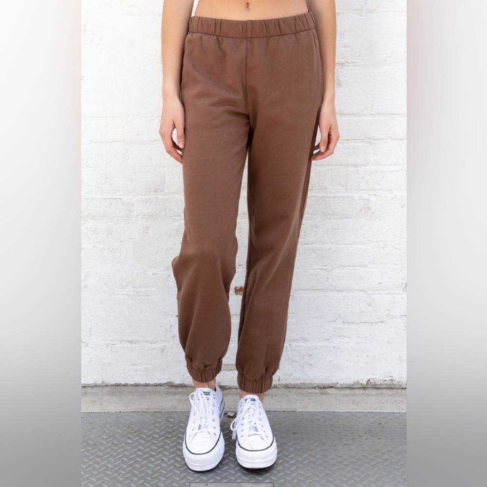 brandy melville john galt rosa sweatpants light brown cotton pants one size